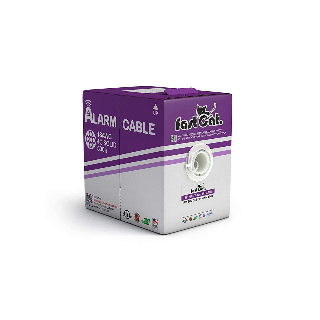 thumbnail image 2 of LOGICO 1000ft 18/4 Bare Copper CMR CL3R Security Alarm Cable – Stranded White 2 of 4